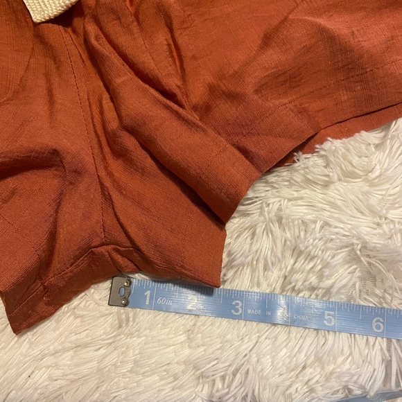 All in Favor Front Tie Pleated Terracotta Shorts - Picture 8 of 8